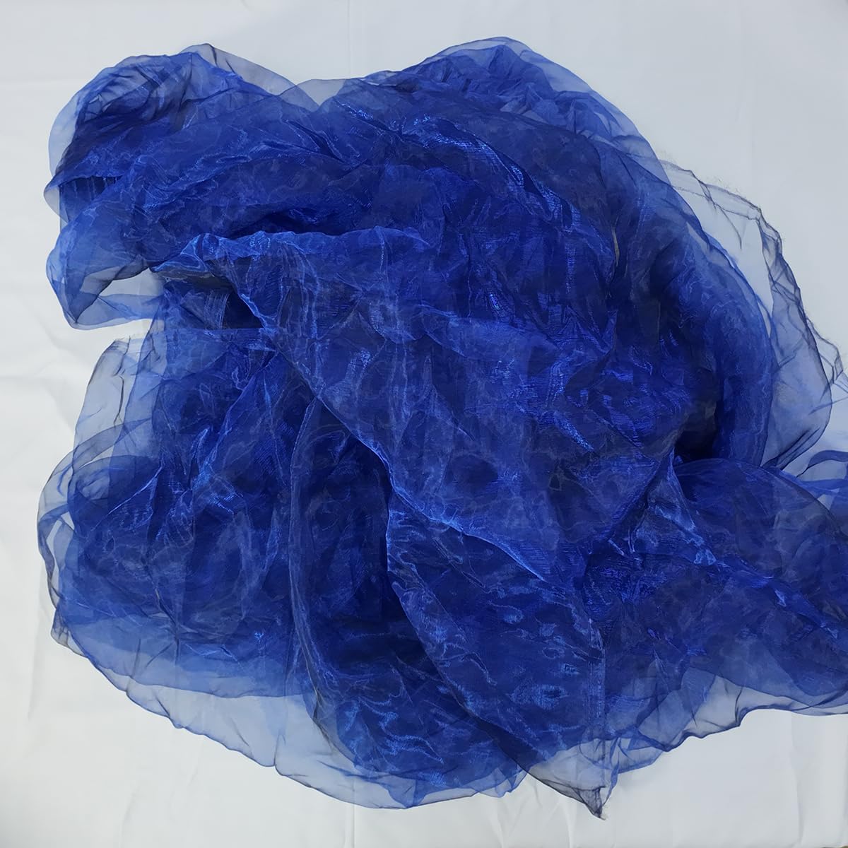 Two-Tone Iridescent Holographic Organza Fabric - 5.5 Yards | Lightweight Sheer Gauze Voile Tulle | for Dresses, Party Decor, DIY Crafts, Shiny Backdrops(Sapphire Black)
