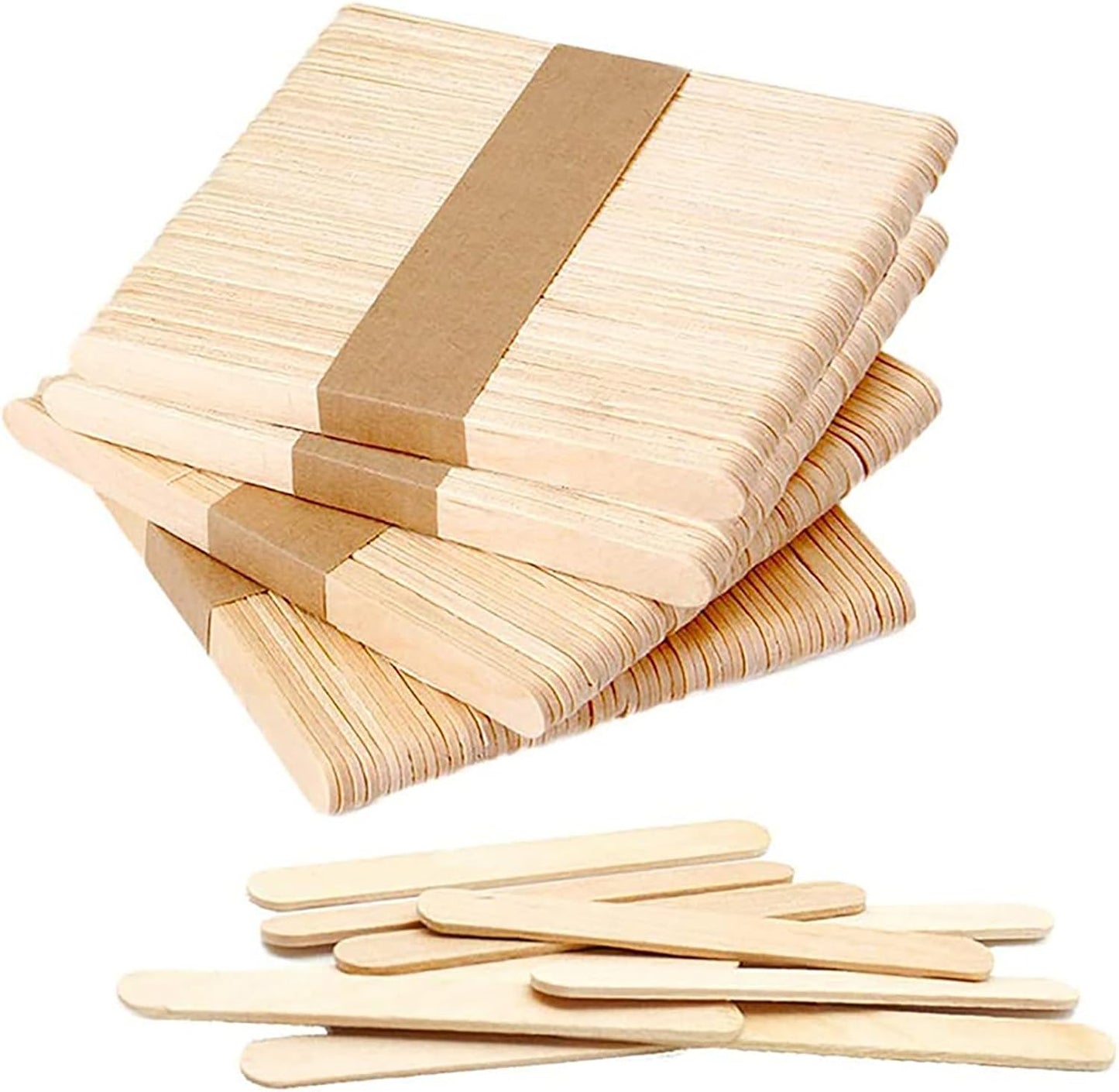 50PCS DIY Craft Sticks Ice Cream Sticks Natural Wooden Ice Cream Sticks 4.5 inches Long Snack Sticks Ice Cream Sticks Popsicle Sticks for Dessert Making Classroom Projects