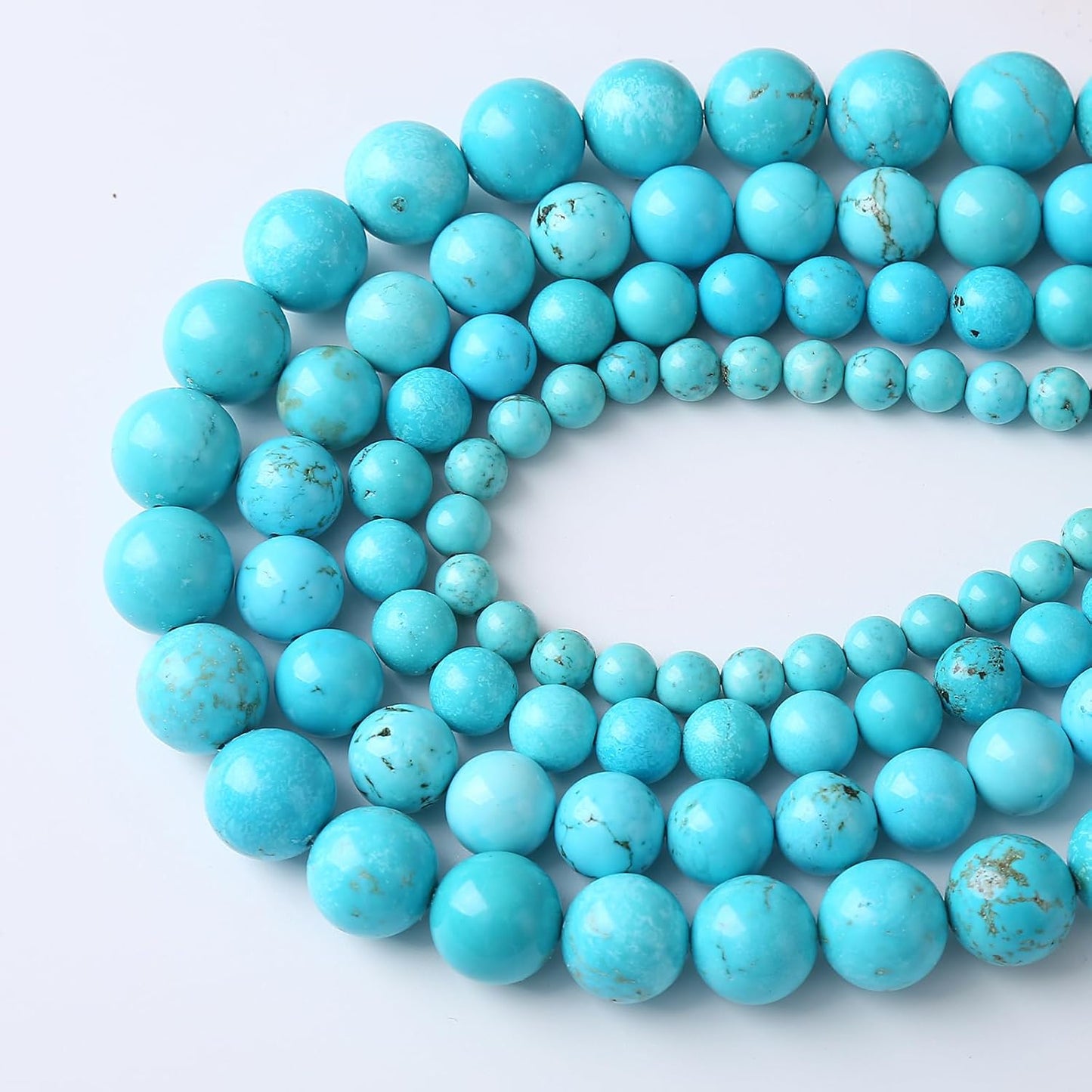 6mm 60pcs A+ Natural Blue Turquoise Beads Round Spacer Loose Stone Beads for Jewelry Making DIY Bracelet Necklace Accessories