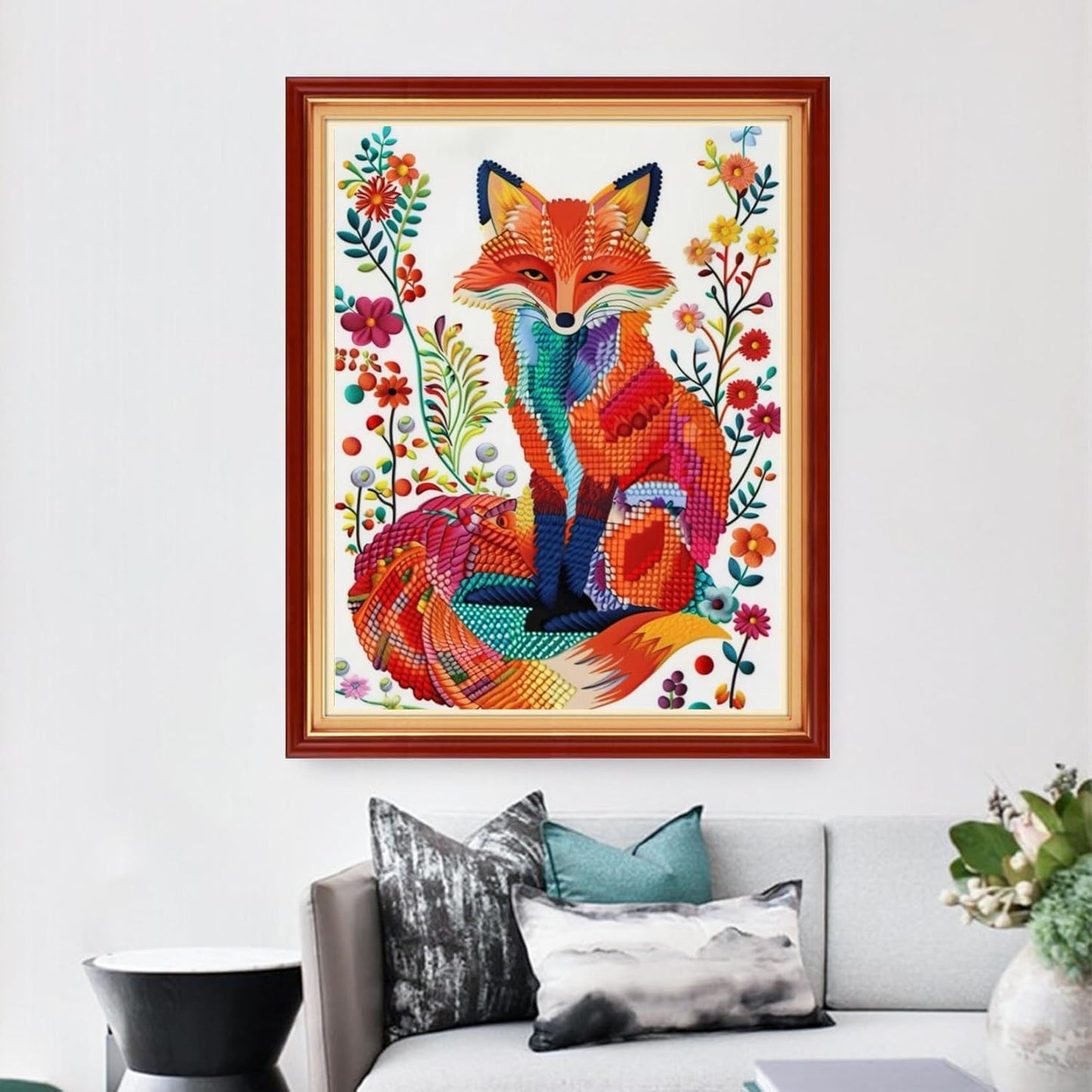 Dimensean Stamped Cross Stitch Kits Full Range of Embroidery Patterns Starter Kits for Beginners Adult or Kids DIY Cross Stitches Needlepoint Kits 11CT-Colorful Cat 16x20 inch