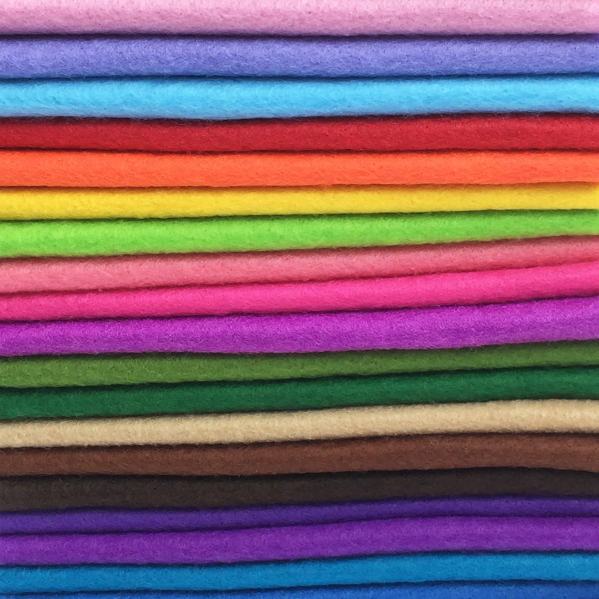 28pcs Thick 1.4mm Soft Felt Fabric Sheet Assorted Color Felt Pack DIY Craft Sewing Squares Nonwoven Patchwork (25x25cm)