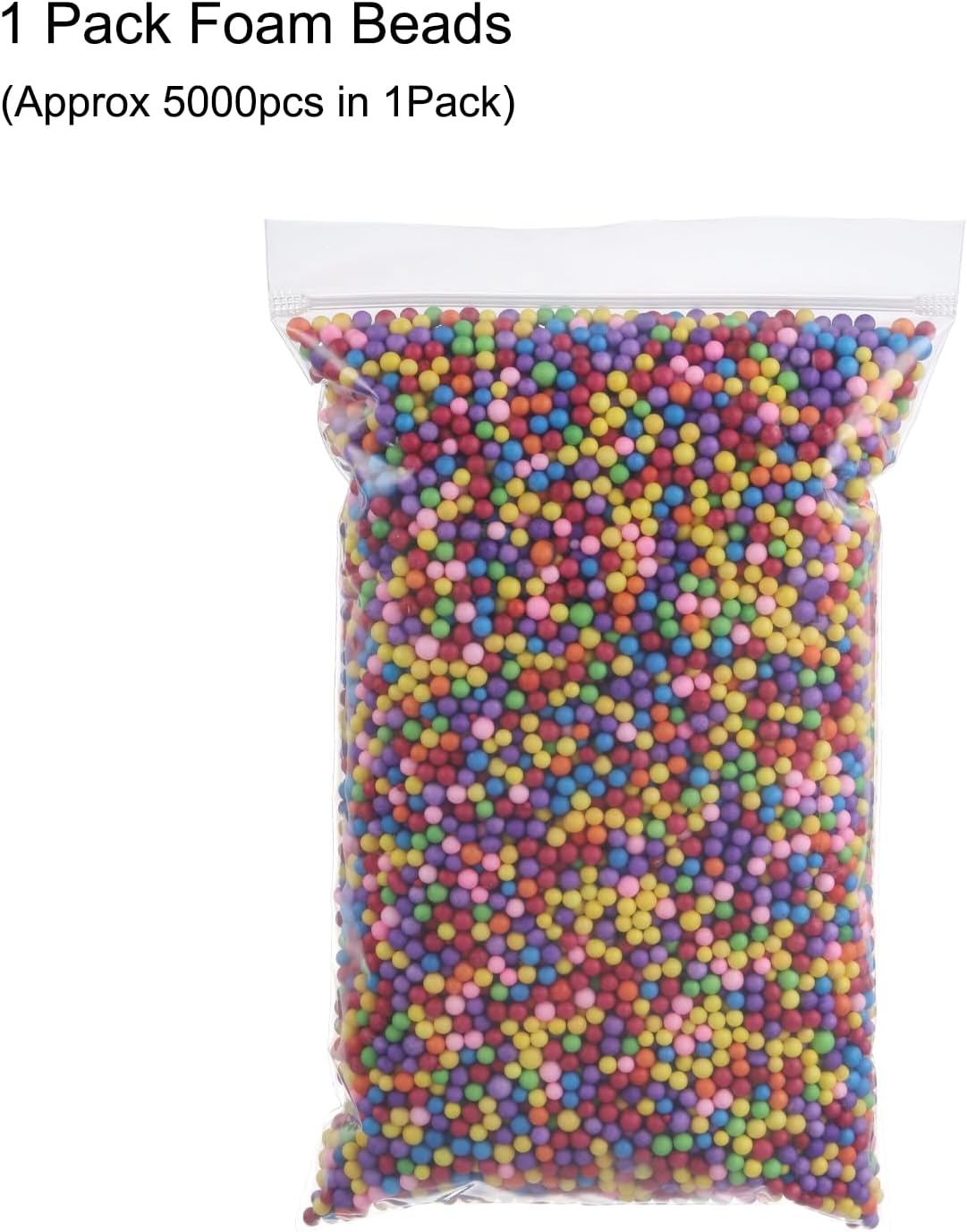 MECCANIXITY Foam Beads Foam Balls 4-6mm for Wedding and Party Decorations, Tiny Packing Balls, Arts DIY Crafts Supplies (Multicolored,1 Pack Approx 5000pcs)