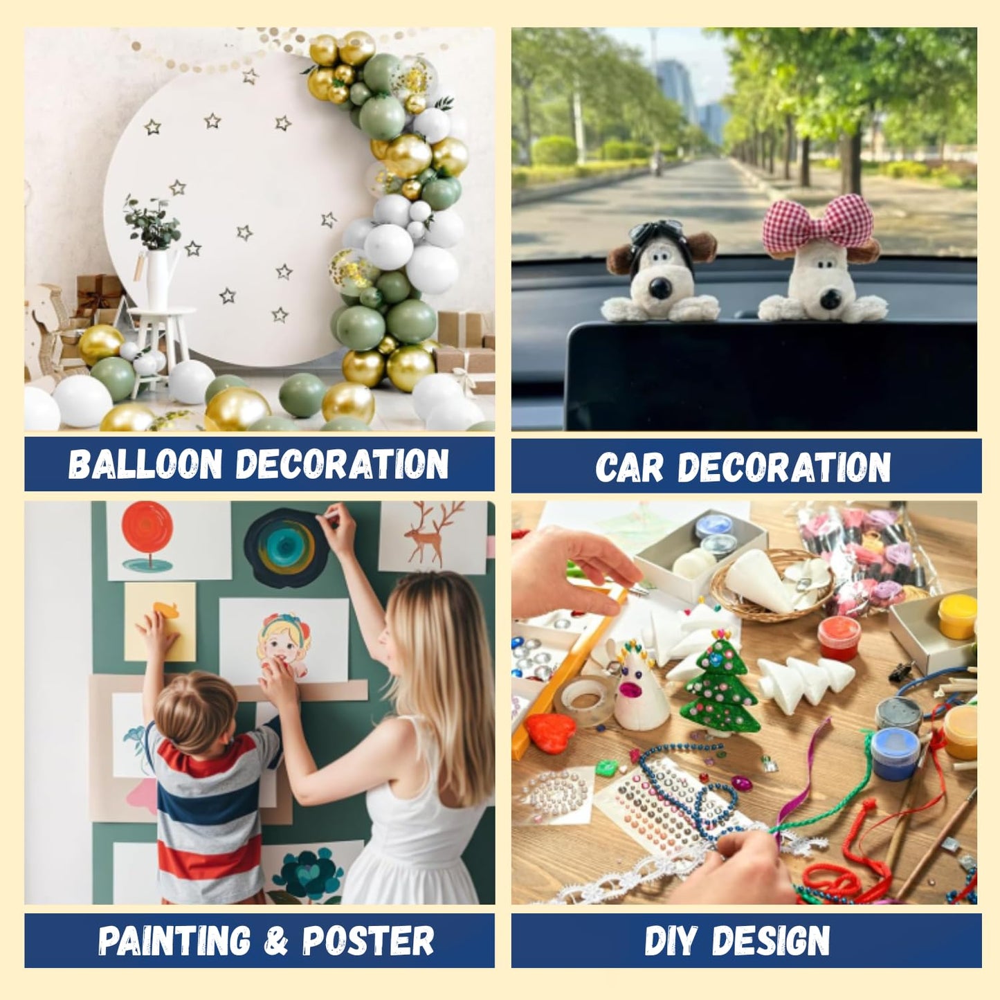 350 pcs Double Sided Sticky Dots –Easy to Peel Sticky Dots,Clear Removable Sticky Tack Double Sided Tape Dots for Crafts, Posters, Balloons, and DIY Projects