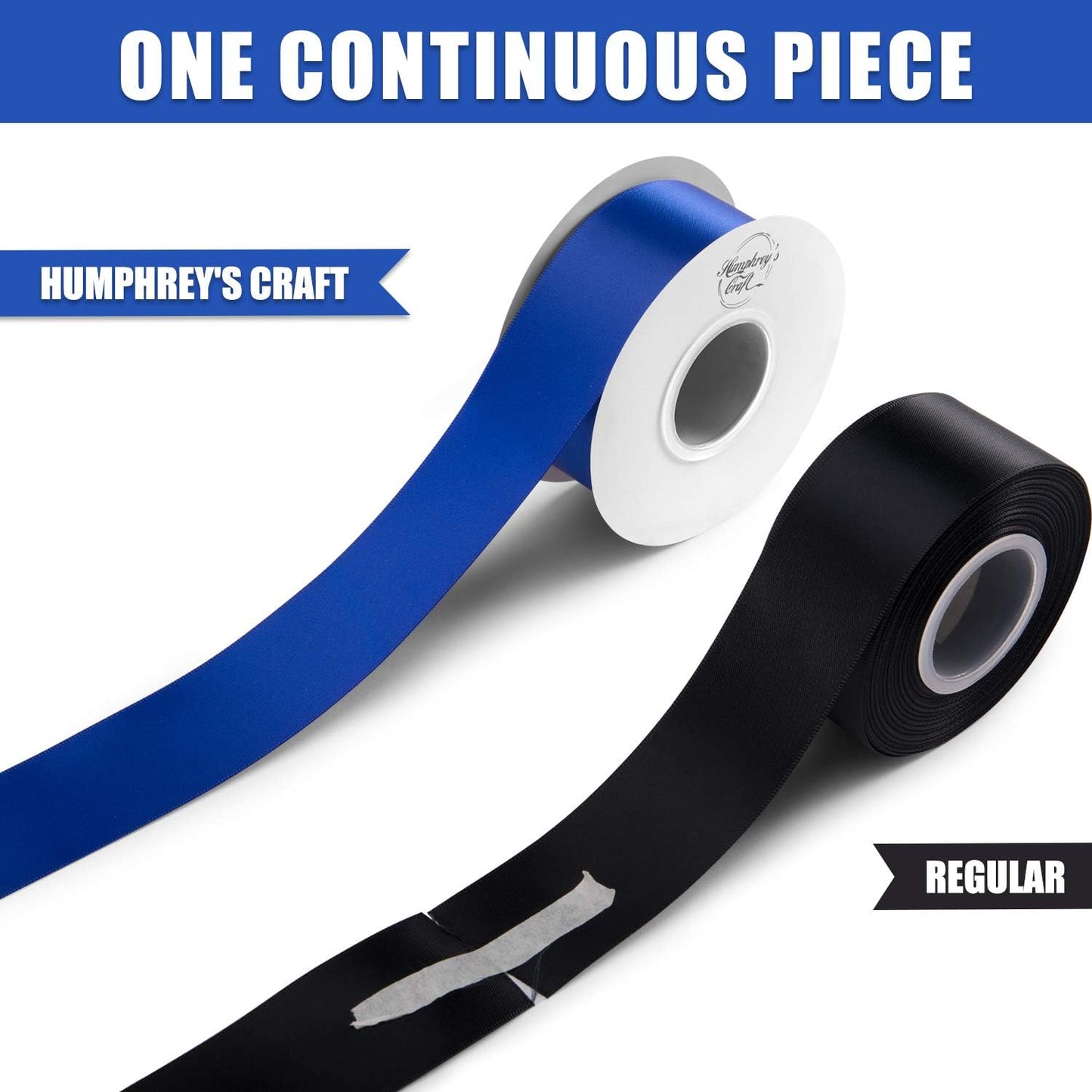 Humphrey's Craft 1/4 Inch Royal Blue Double Faced Satin Ribbon - 50 Yards Variety of Color for Crafts Gift Wrapping Bows Bouquet Decoration Sewing Christmas Tree Wedding Invitation Card.