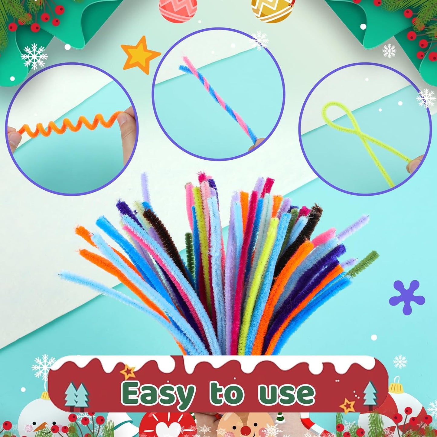 200PCS Pipe Cleaners, Royal Blue Pipe Cleaners Chenille Stem, Fuzzy Sticks Pipe Cleaners Craft Supplies for DIY Arts Crafts Project