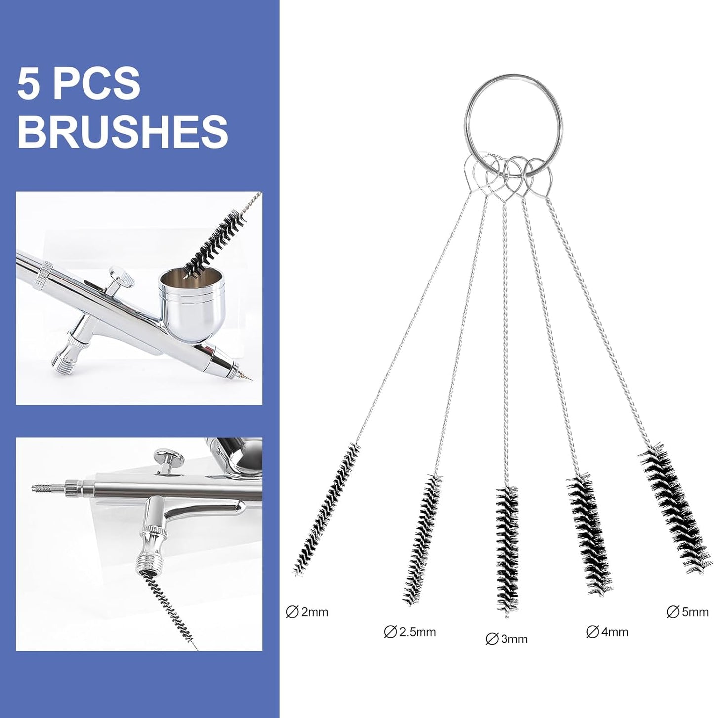 Airbrush Cleaning Kit, Airbrush Cleaner for Spray Paint Airbrush Cleaning, 16PCS Airbrush Accessories with 10 Cleaning Needles, 5 Cleaning Brushes and 1 Sharp Pick Needle