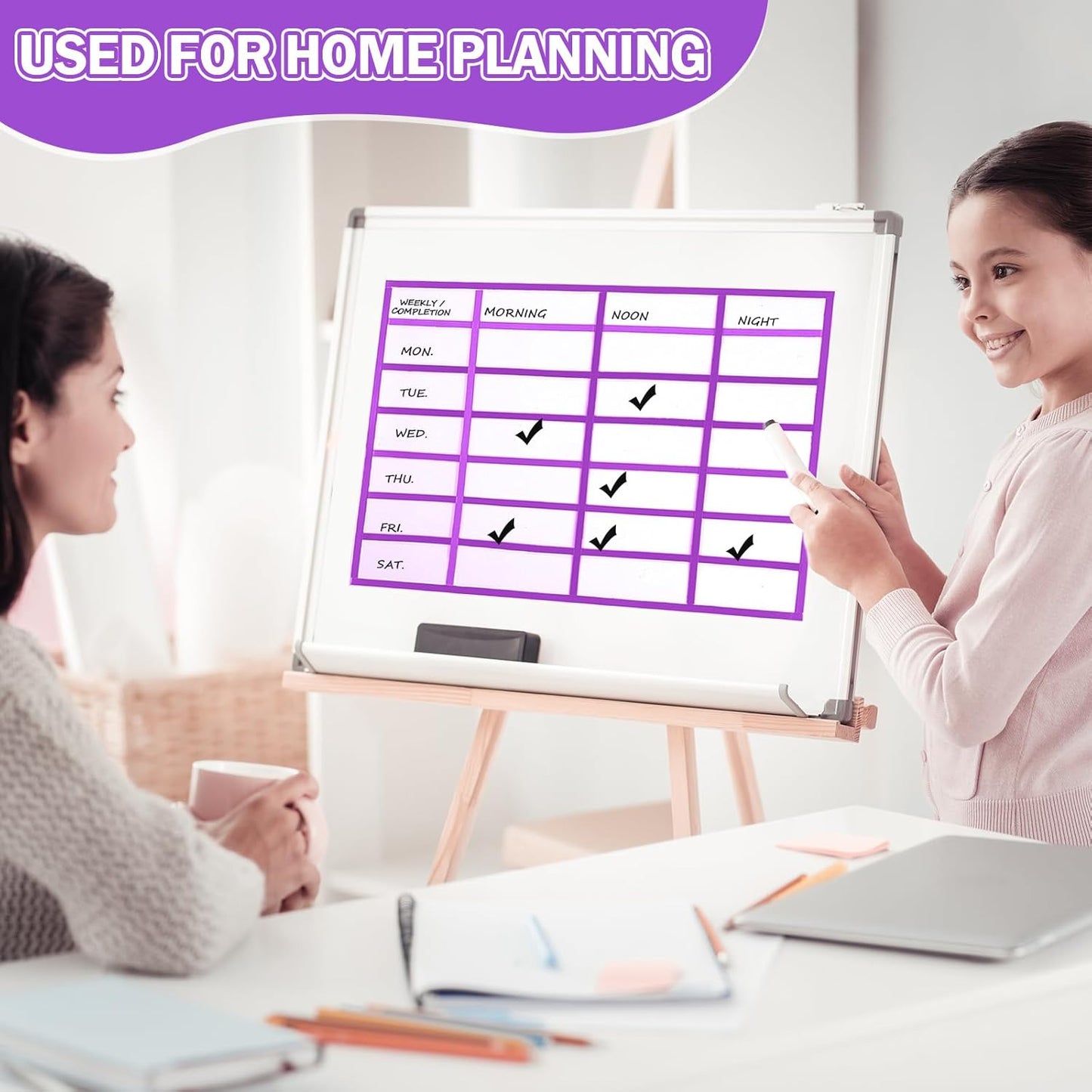 Magnetic Tape Roll Thin Strips, 0.39 Inch x 66 Feet Magnetic Board Dividers Whiteboard Graphic Decorative Tape Marking Line for Classroom Office Art Accessories(Purple)