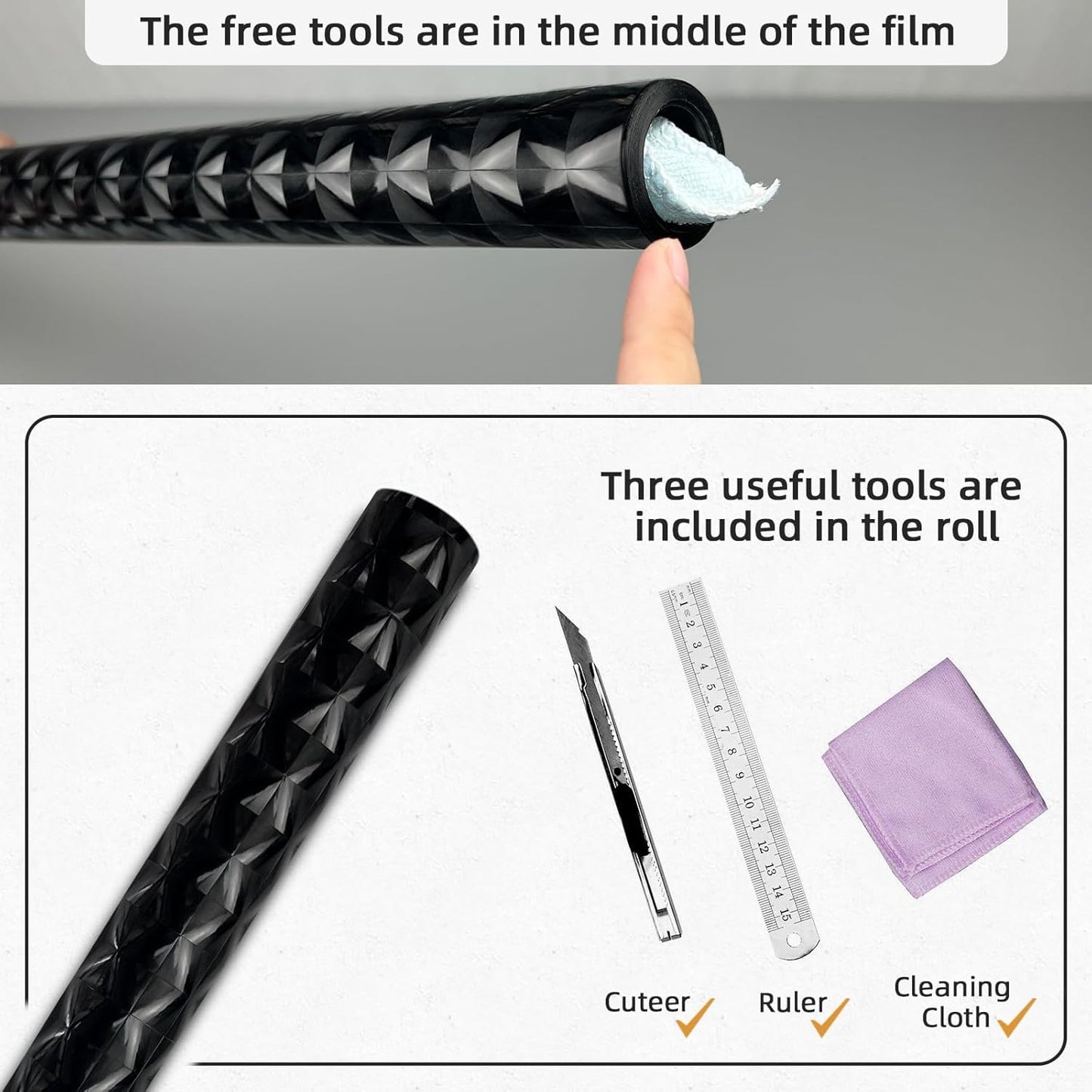 Qualsen Blackout Window Film, 𝟑𝐃𝐕𝐢𝐬𝐮𝐚𝐥𝐀𝐩𝐩𝐞𝐚𝐥 100% Light Sun Blocking Privacy Film for Glass Windows, Removable No Glue Black Out Window Tint for Home Day Sleep Garage 47.2×78.7inch