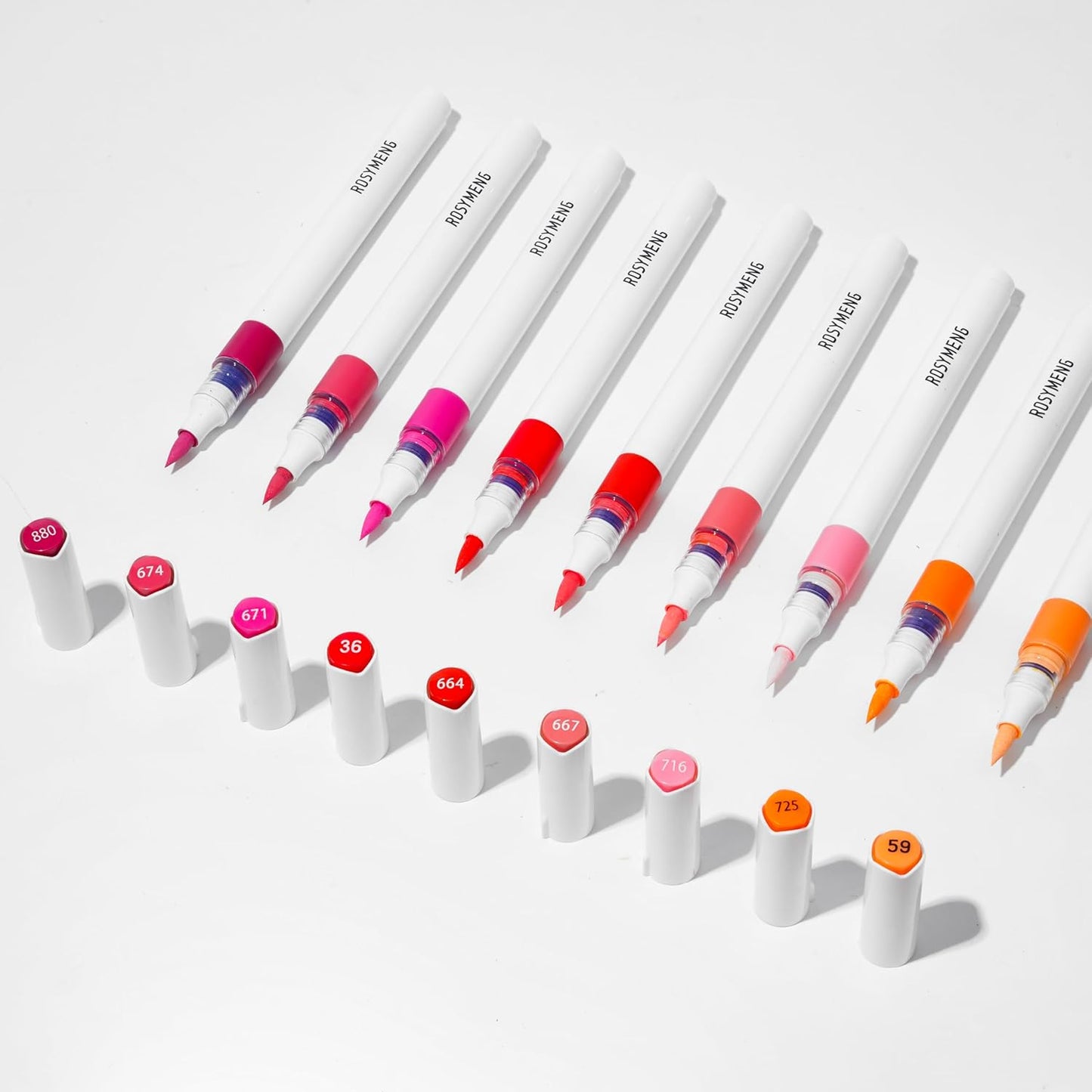 ROSYMENG 9 Color Acrylic Paint Pens,Quick-Drying Waterproof Acrylic Paint Markers, Soft Brush Tip Acrylic Markers for Canvas, Rock Painting, Wood, Stone, Glass, Ceramic, Fabric Painting, DIY Crafts