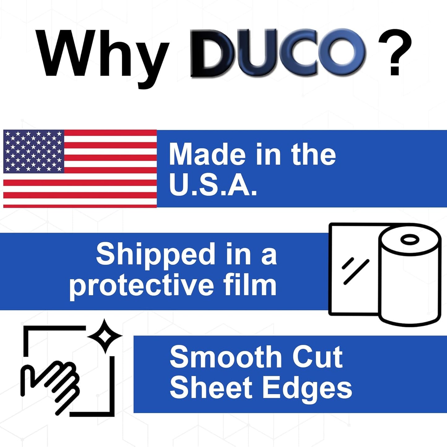 Duco USA-Made Clear Cast Acrylic Sheet 1/8 Inch Thick 12" x 24" - 1 Pack of Transparent Plexiglass Sheet - Lightweight Acrylic Board for Window Replacements, Displays, Signs, and More