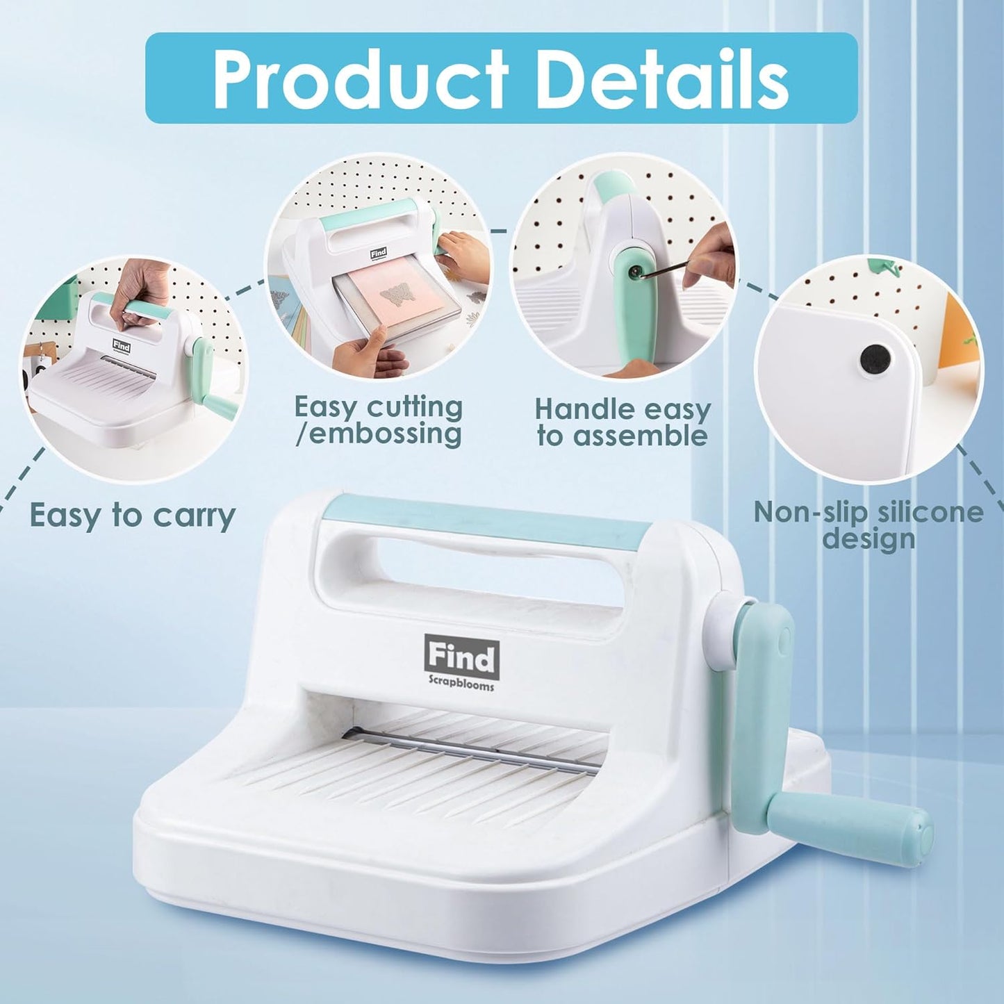 Manual Die Cutting Machine,Embossing Machine for Card Making Crafting, 6" Openning(Gift Box)