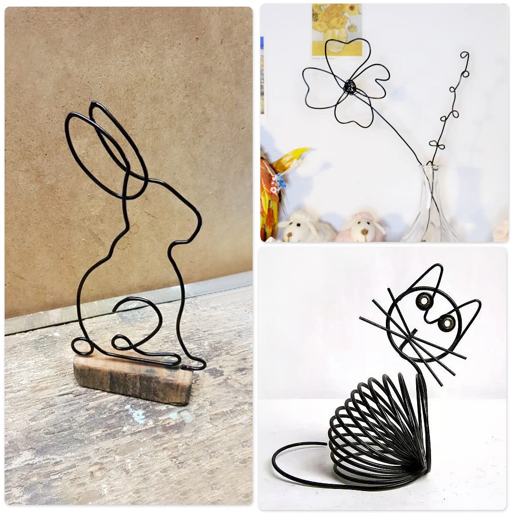 Tenn Well 15 Gauge Aluminum Wire, 164 Feet 1.5mm Bendable Metal Craft Wire for Jewelry Making, Beading, Sculpting, Bonsai Training, Halloween Crafting (Black)