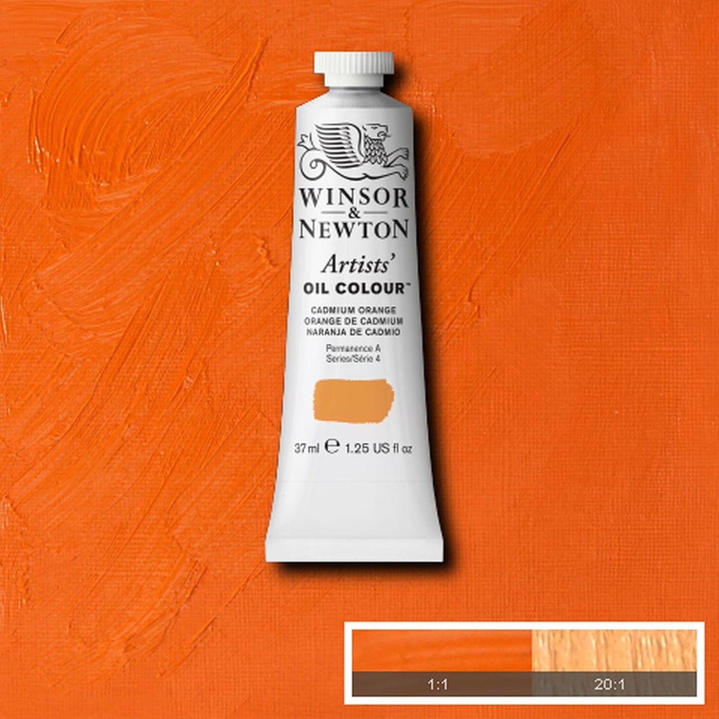 Winsor & Newton Artists' Oil Color, 37ml (1.25 oz) Tube, Cadmium Orange