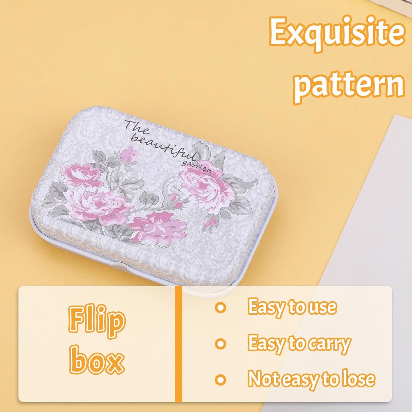 Jmuiiu Flower Metal Stitch Markers, 50Pcs Metal Colorful Crochet Stitch Markers for Knitting Crocheting Clothing Tag DIY Craft Project with Storage Box