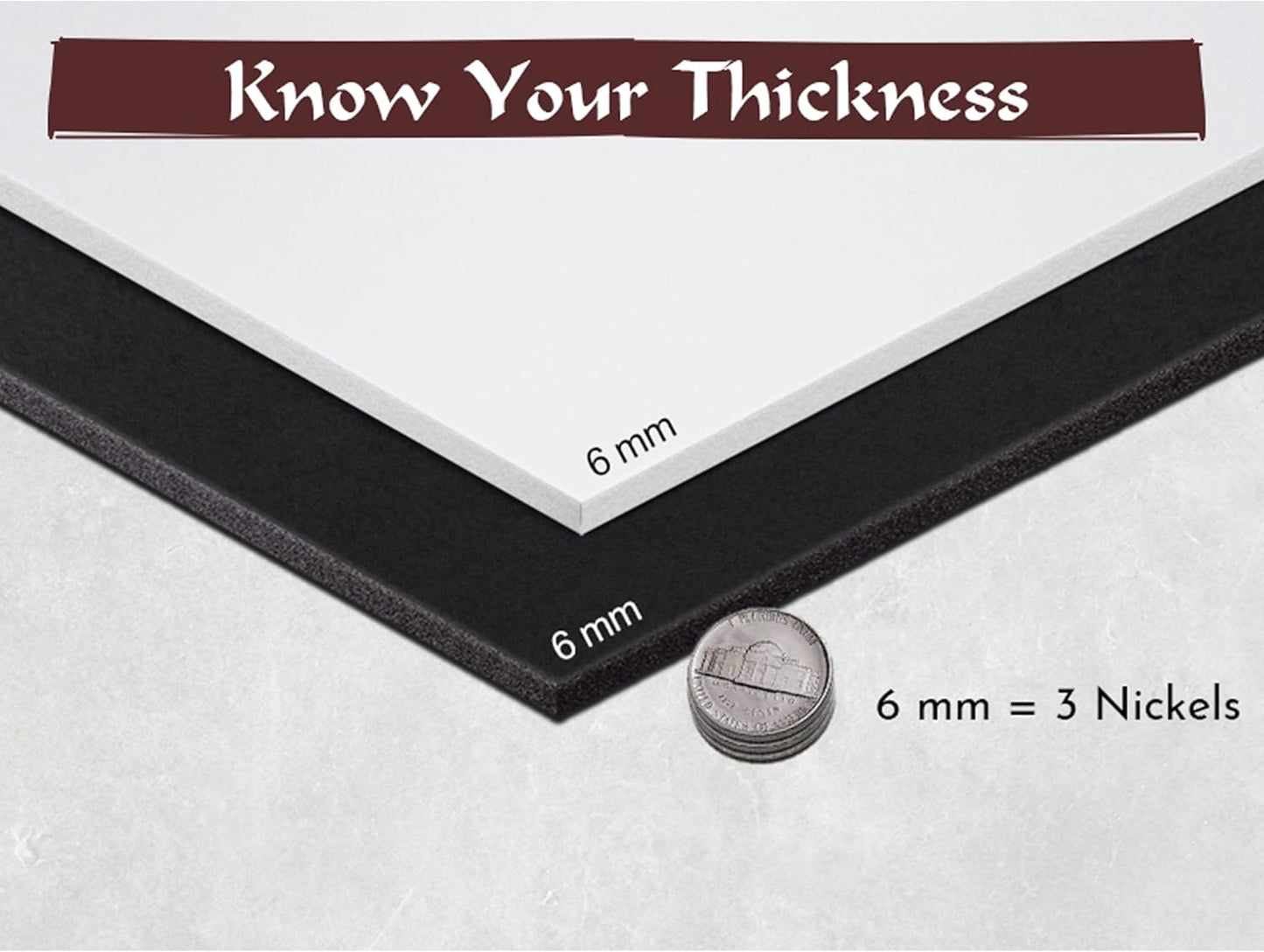 Shape Retention EVA Cosplay Foam 6mm (1mm-10mm) 14x39 inch Black or White High Density EVA Foam Sheets. Premium 85 kg/m3 Heat Shape Material for DIY Convention or Halloween Costumes by The Foamory