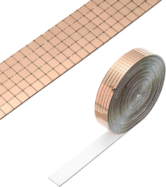 PATIKIL 5x5mm Self Adhesive Mirrors Mosaic Tiles, 10000 Pcs Square Mini Glass Mosaic Disco Tile Sticker for DIY Craft Disco Ball Party Decoration, Rose Gold