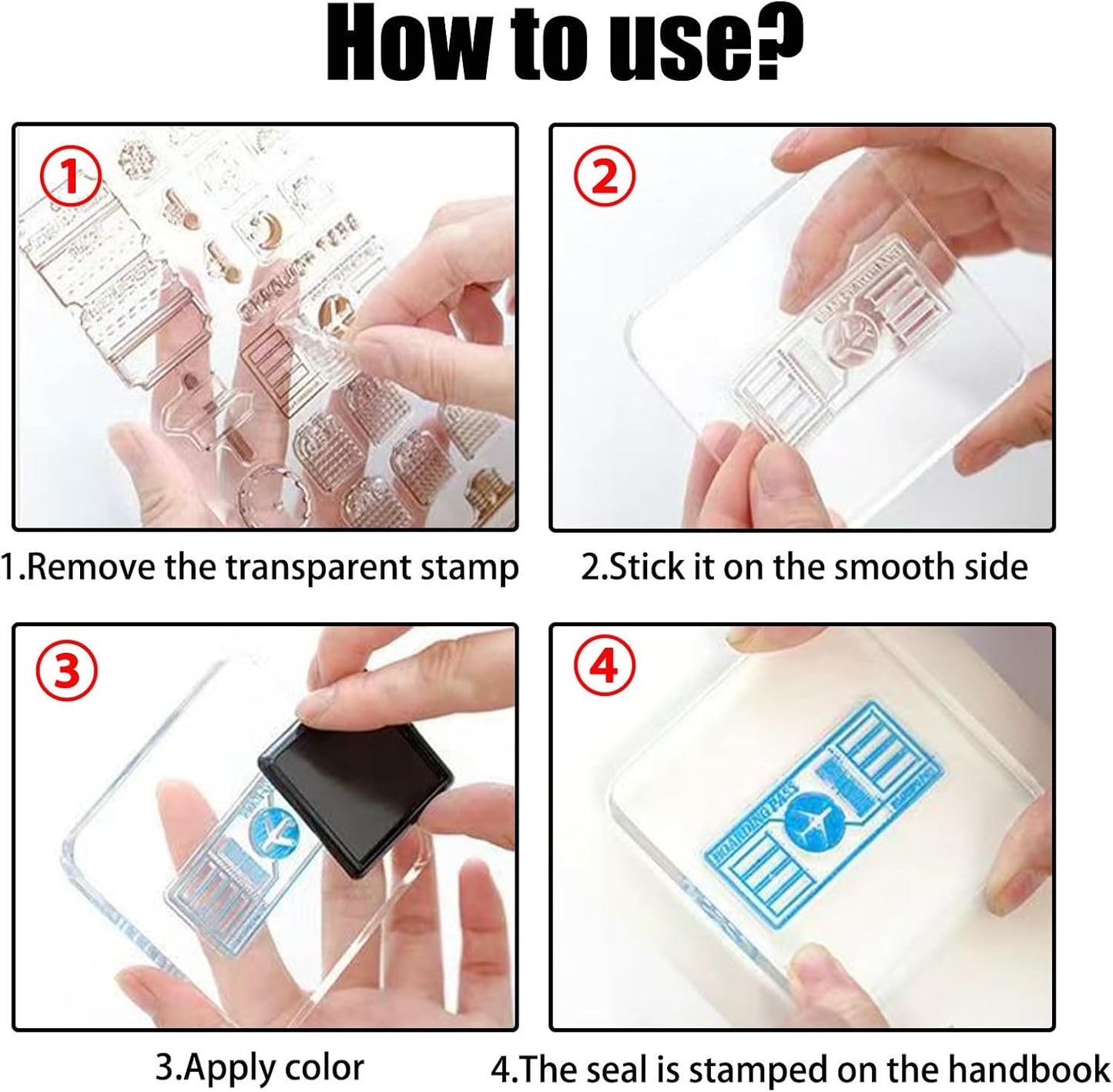 Pine & Linen 6 Pack Clear Stamp Blocks, Acrylic Tools Grid Lines Set, Scrapbooking Crafts for DIY Crafts/Scrapbooking/Card Making/Ornaments/Stamping Projects(Style-1)