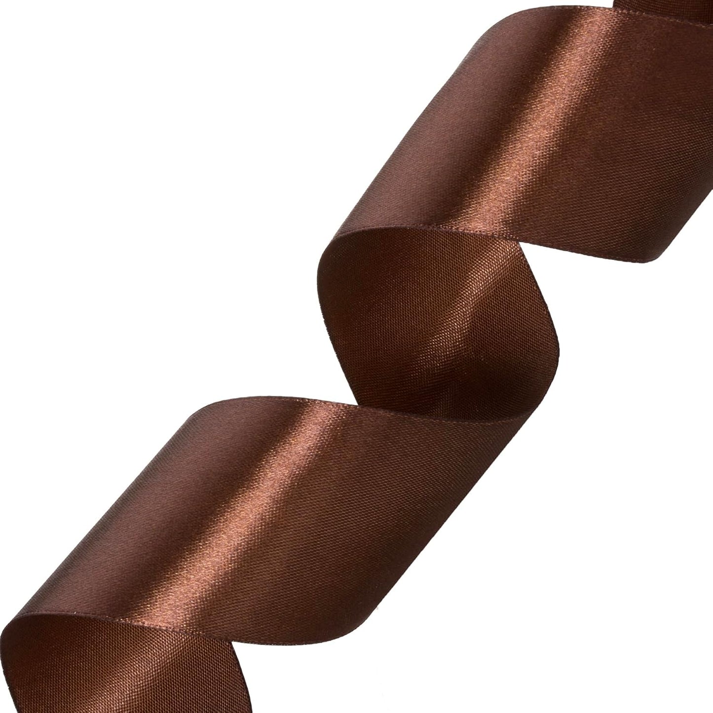 2 Inch Brown Solid Satin Ribbon, 50 Yards Craft Fabric Ribbon for Gift Wrapping Floral Bouquets Wedding Party Decoration