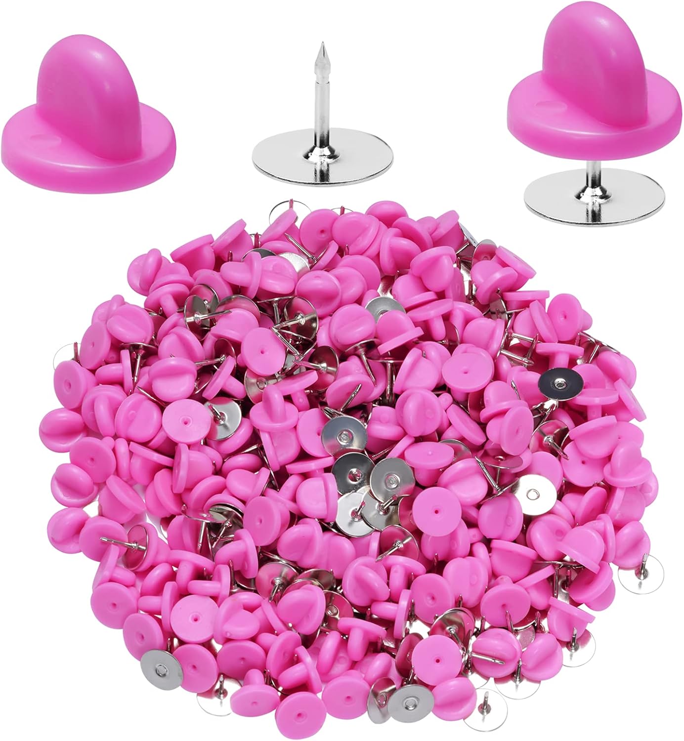 400pcs PVC Rubber Pin Backs Heliltd Butterfly Clutch Pins Tie Tacks Blank Pins for Uniform Badges Backing Holder Clasp Lapel Pin Enamel Pins(200 Sets)