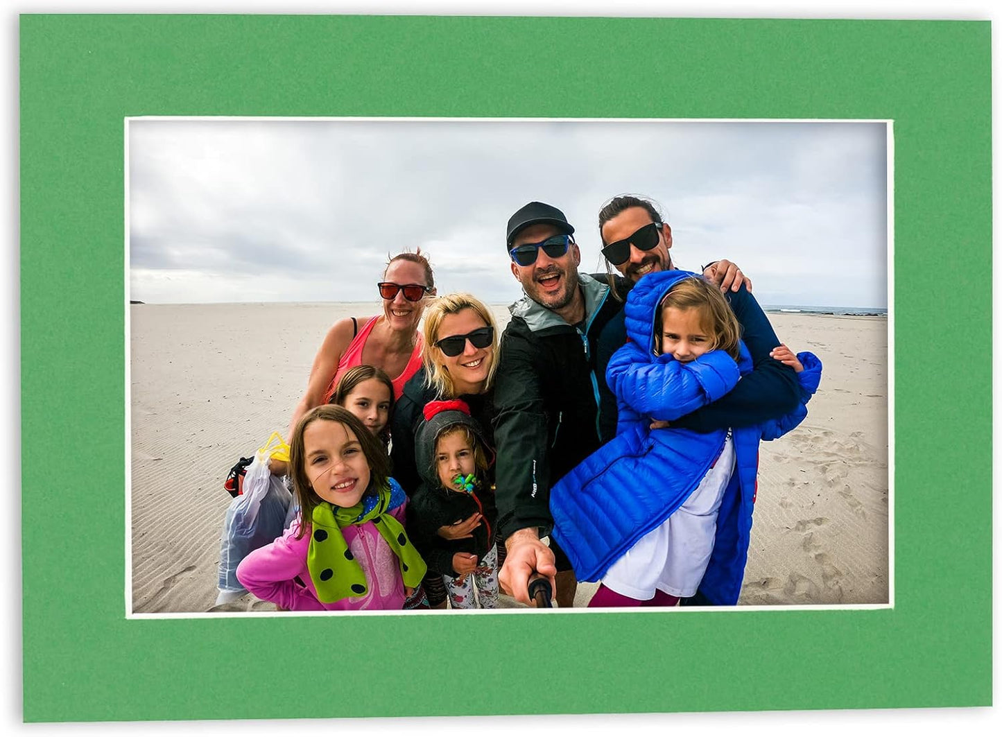 5.5x8.5 Mat for 8.5x11 Frame - Precut Mat Board Acid-Free Bright Green 5.5x8.5 Photo Matte for a 8.5x11 Picture Frame, Matboard for Family Photos, Show Kits, Art, Picture Framing, Pack of 25 Mats