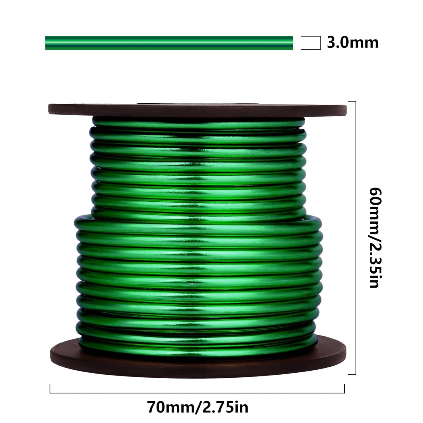 Aluminum Craft Wire, 32.8 Feet 3.0 mm/ 8 Gauge Green Bendable Soft Metal Aluminum Wire Roll Bulk for DIY Crafts Sculpting Jewelry Making