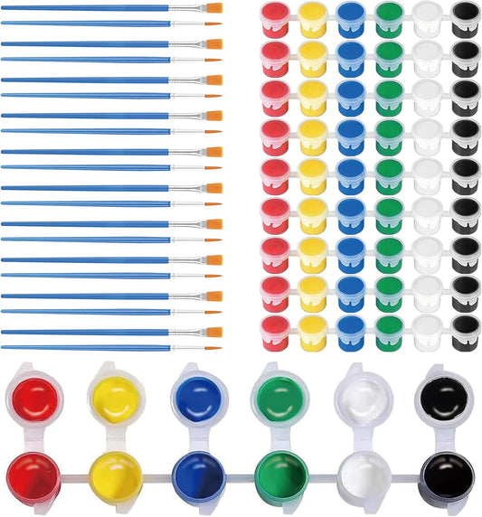 10 Pack 6 Colors Mini Acrylic Paint and Brushes Set for Kids Party Favor, Individual Paints Strips Sets with Brush for Kid, Student Painting Kit for Canvas(10 Pack)