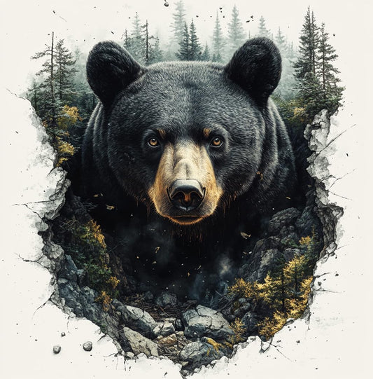 Moohue Cross Stitch Kit - Mountain Animal Bear - 14ct Counted Cross Stitch Patterns Kits - Adults Needlepoint Kits