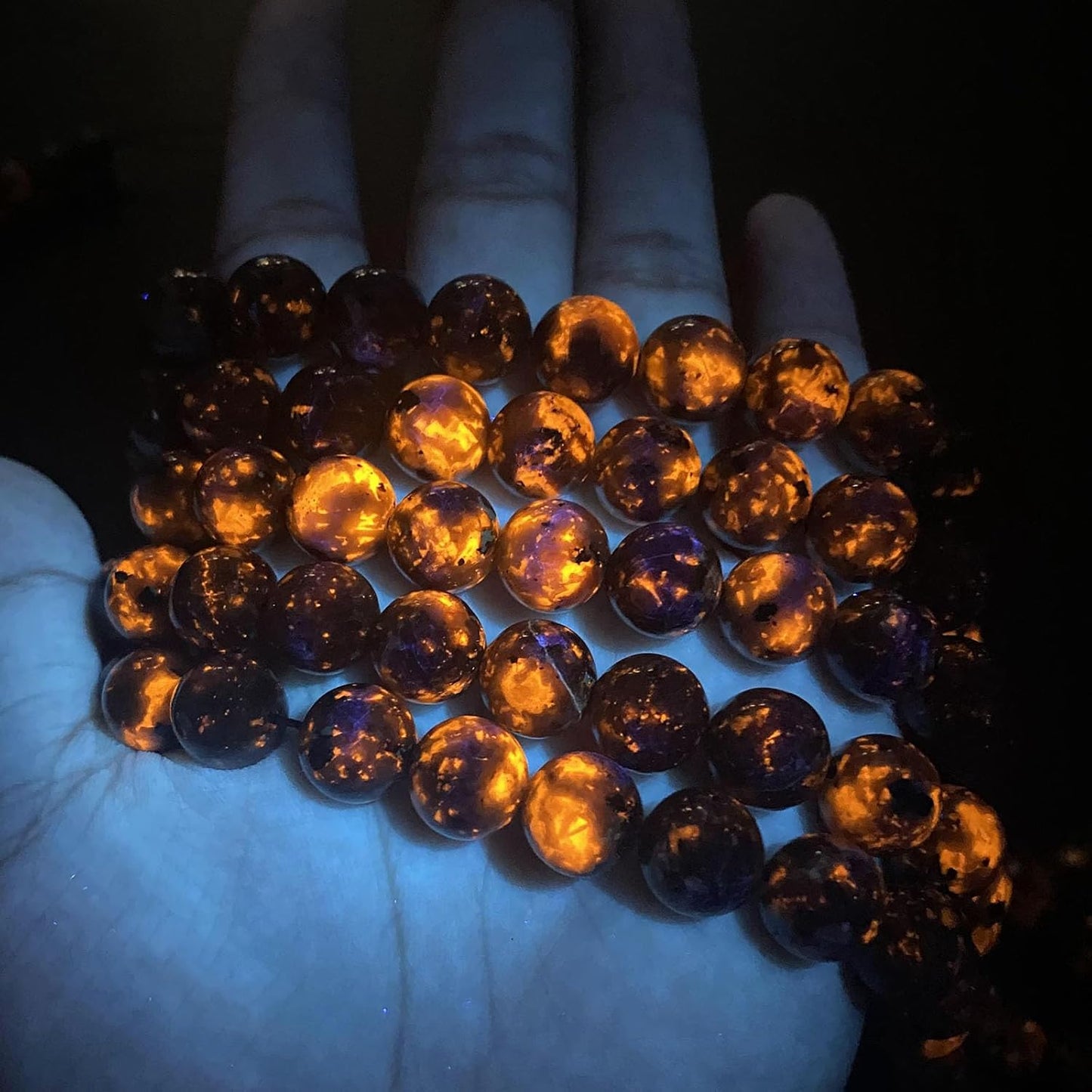 44pcs 8mm Natural Flame Yooperlite Stone Beads Round Healing Energy Power Stone Beads for Jewelry Making DIY Bracelet Necklace Earrings 15" (Flame Stone, 8mm)
