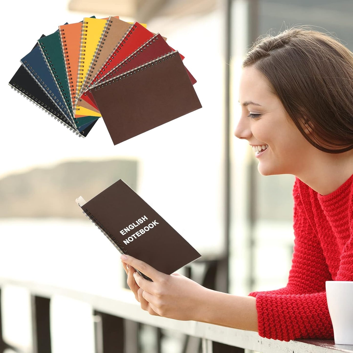 Yahenda 18 Pcs Spiral Notebook Bulk A5 Journal Lined 8.3'' x 5.5'' Writing Composition Paper Small Notepad Subject Notebook for Students Office Business Back to School Supplies (Multi Color)