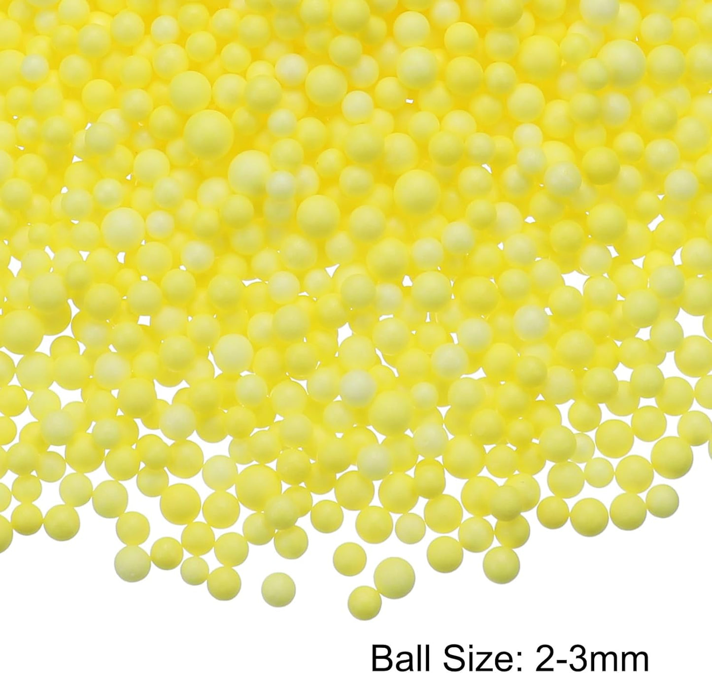 MECCANIXITY Foam Beads Foam Balls 2-3mm for Wedding and Party Decorations, Tiny Packing Balls, Arts DIY Crafts Supplies (Light Yellow,1 Pack Approx 8000pcs)