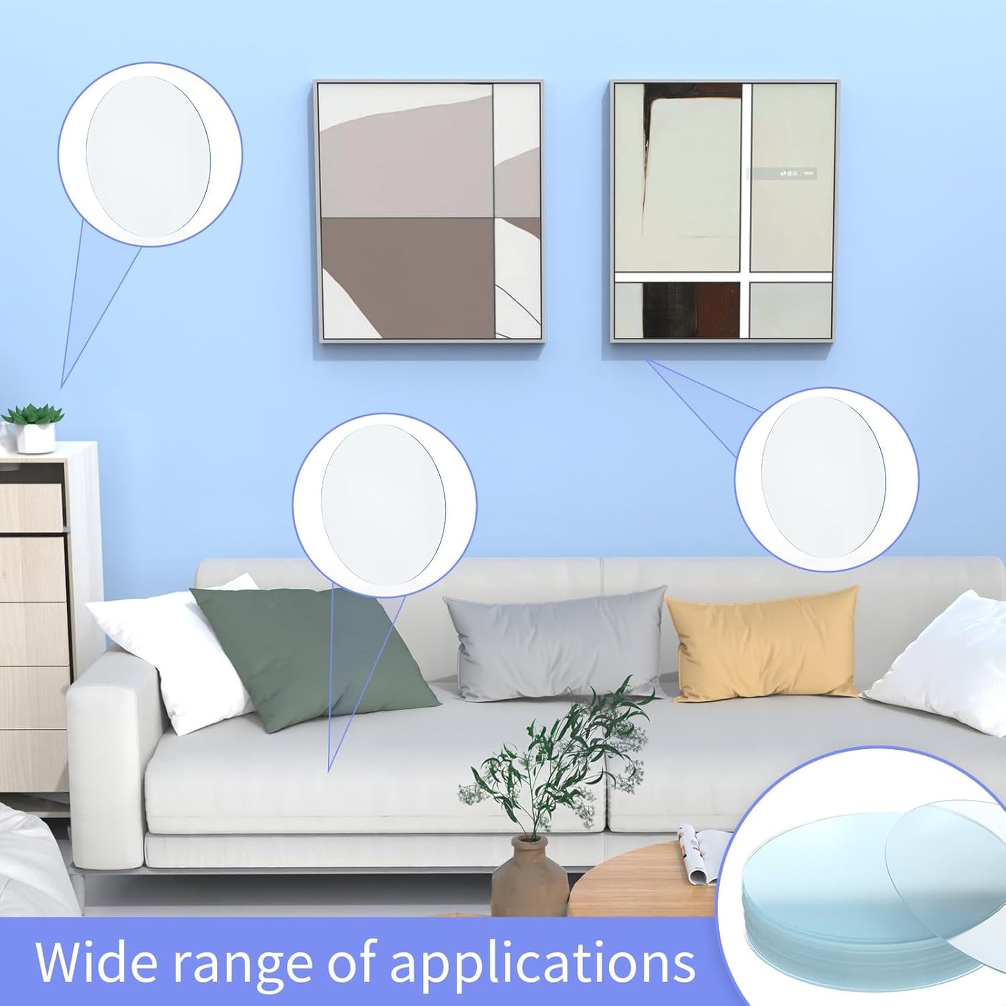 20PCS Heavy Duty Double Sided Adhesive Mounting Circle Tape- Waterproof,Strong Adhesion,Clear, High Strength,No Residue Removability for Hanging,Wall Mounting, Home Decor,Adhesive for Shower