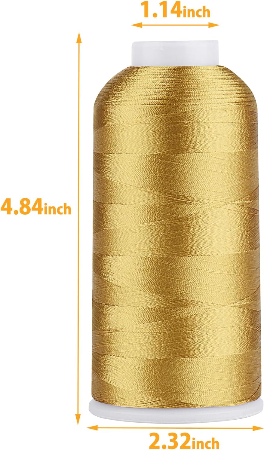 Simthread Rayon Embroidery Thread 5500 Yards, 40wt 100% Rayon Viscose for Commercial and Domestic Machines - Gold 1225