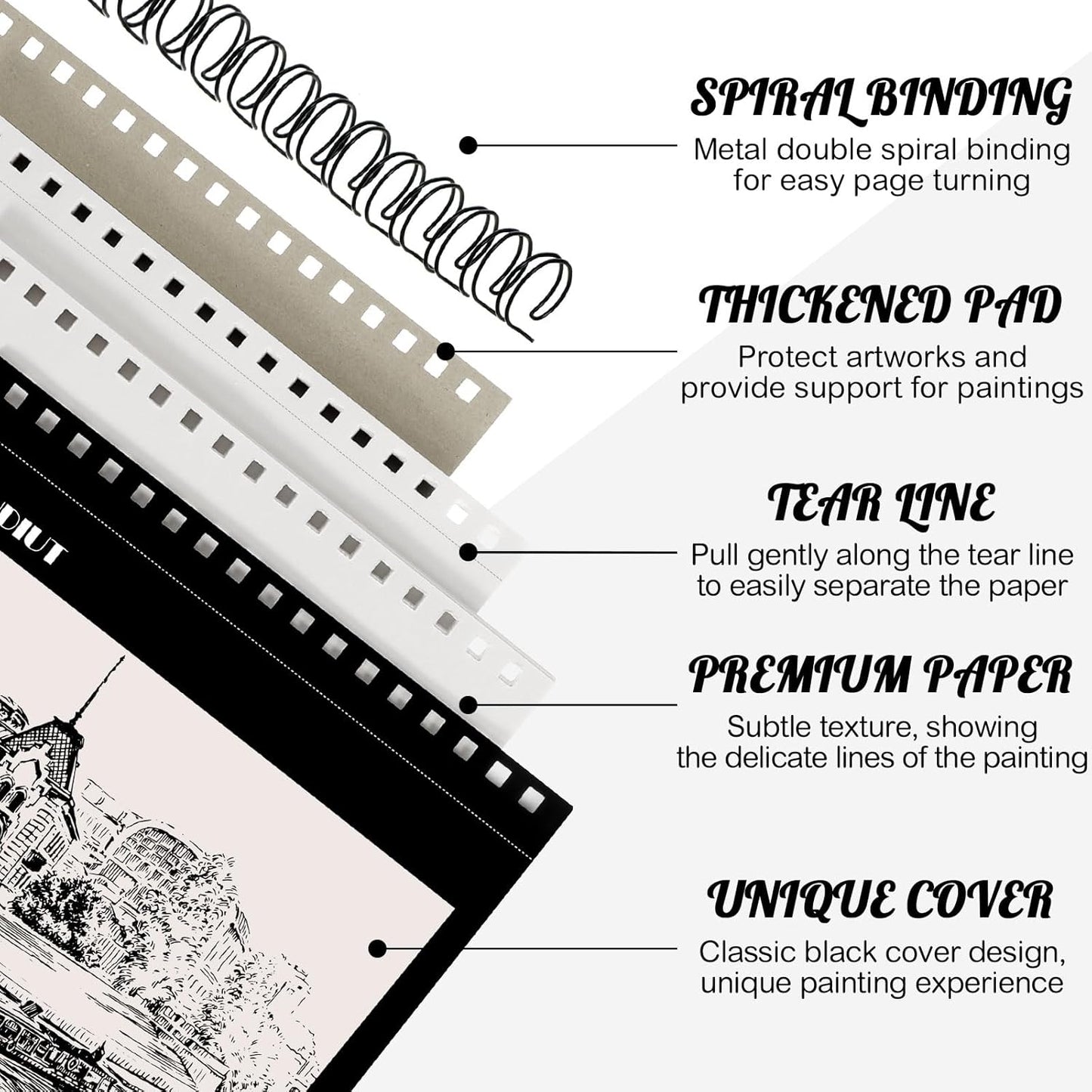 4 Pack Sketch Book, 8.5 x 11Inch Sketchbook, 68lb/100gsm Top Spiral Bound Sketch Pad, Acid Free Art Supplies Drawing Painting Sketching Paper for Teens Adults Artists (30 Sheets Each)