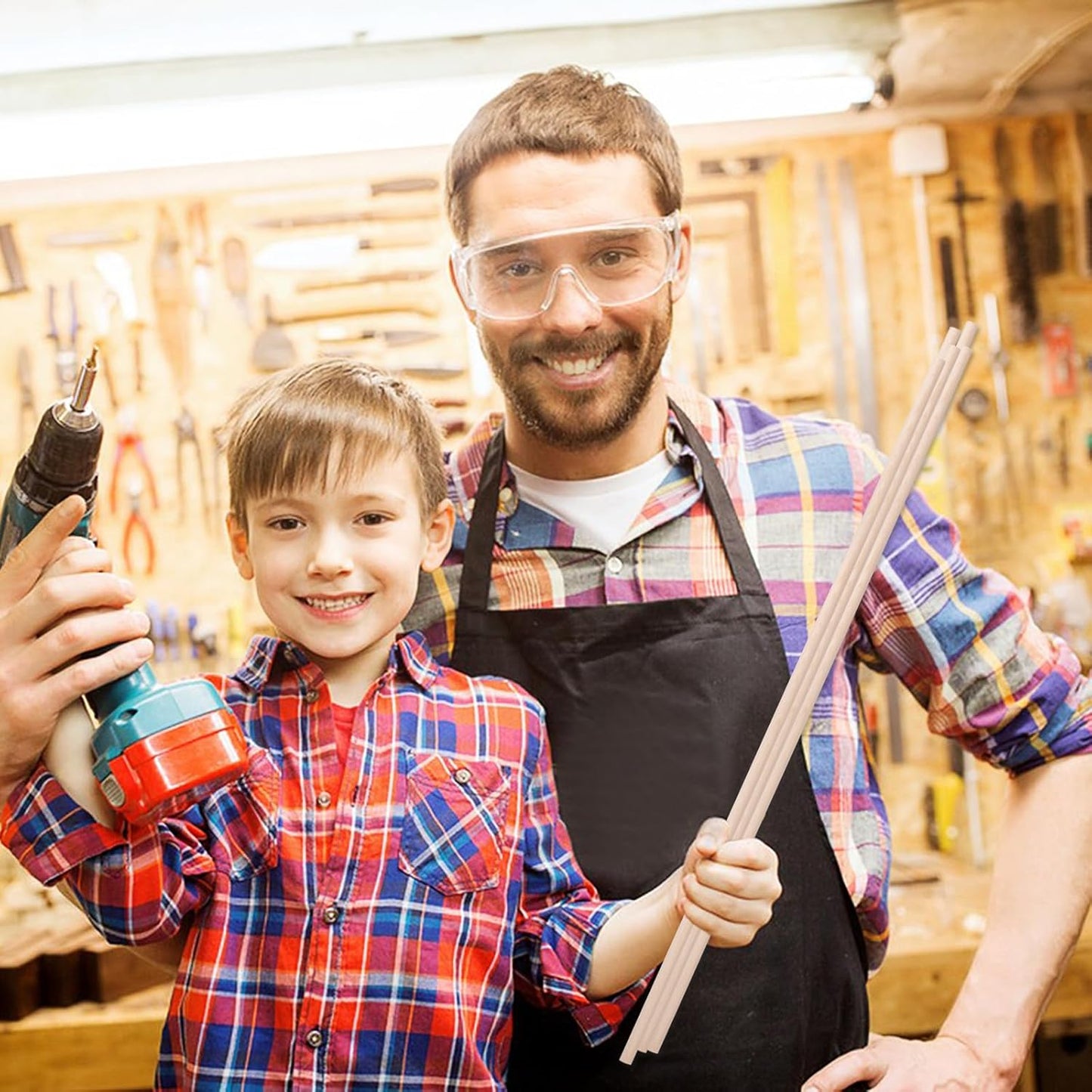 Wood Dowels Wooden Dowel Rods for Crafts, 25PCS 3/8 x 24 Round Macrame Wooden Sticks for Crafting, Unfinished Hardwood Sticks for Arts and DIYers, Tiered Cake Support and Wedding Ribbon Wands