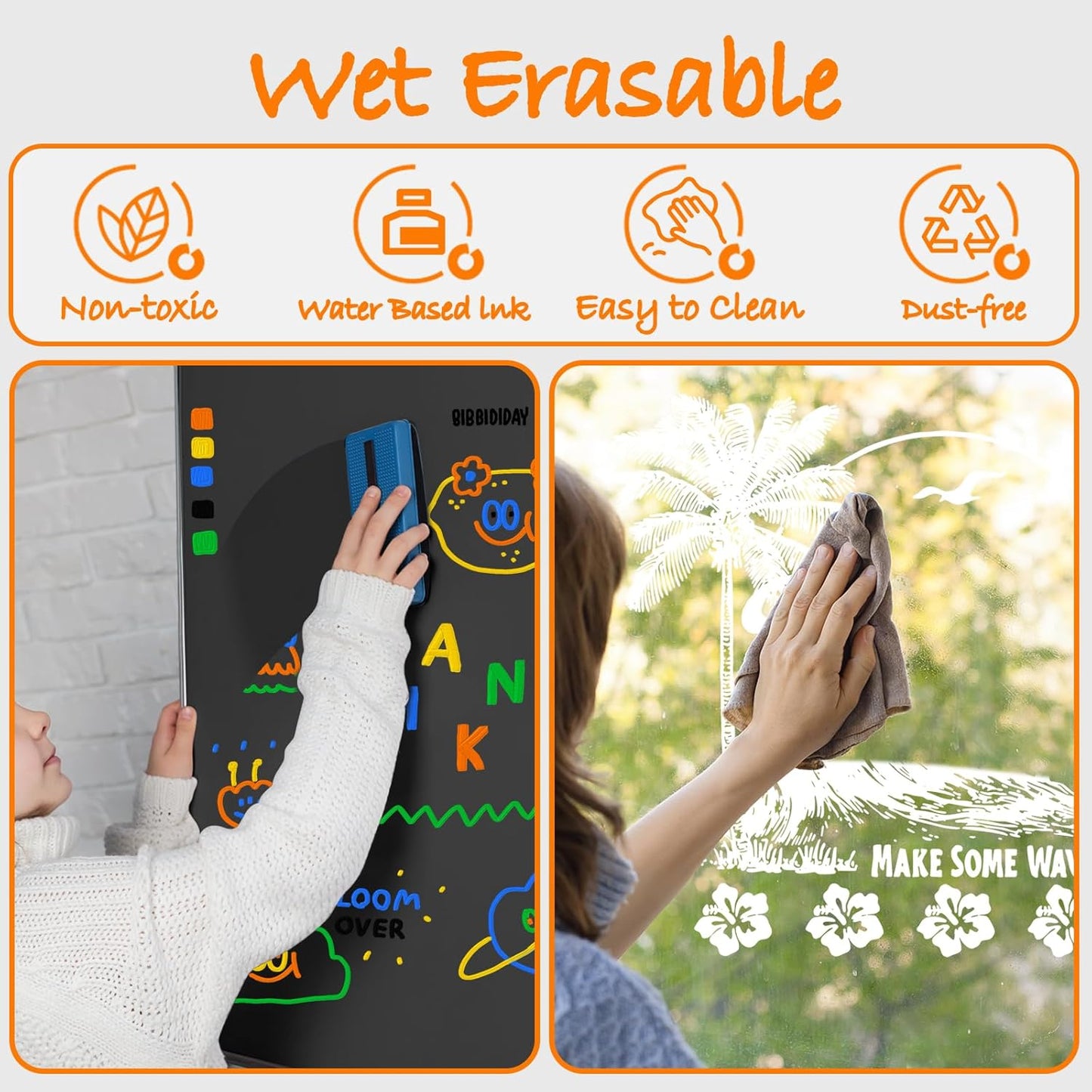 GOTIDEAL Window Markers, Jumbo Chalk Markers for Blackboard Erasable,Washable Car markers for Auto,Chalkboard,Glass,Mirrow,Calendar,Thick Tip12 Colors Car Paint Pens With Metallic Colors(15mm)