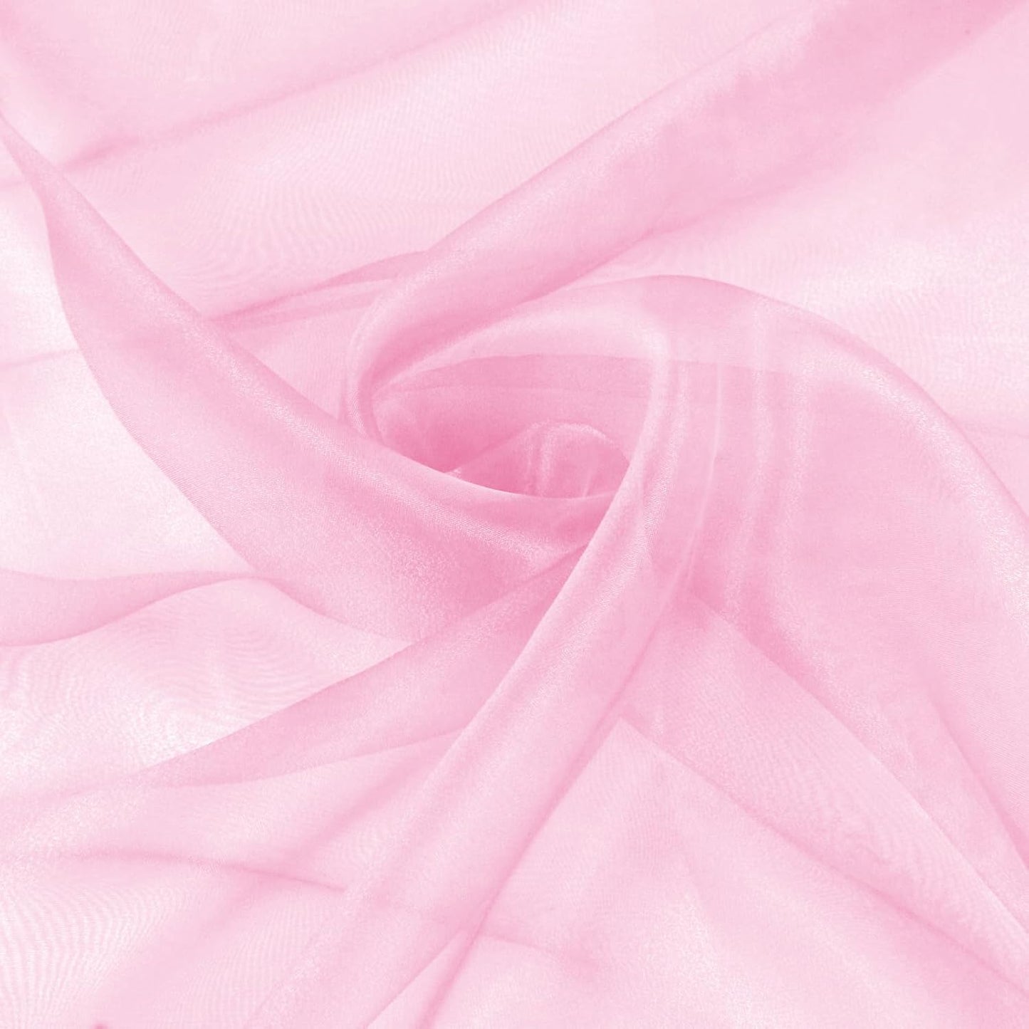 VACVELT Sheer Organza Fabric by The Yard, 60 Inch Wide Light Pink Organza Fabric Bolt Bridal Sheer Tulle Fabric, Silk Organza Roll for Wedding Party Decorations Backdrop Curtain (2 Yards)