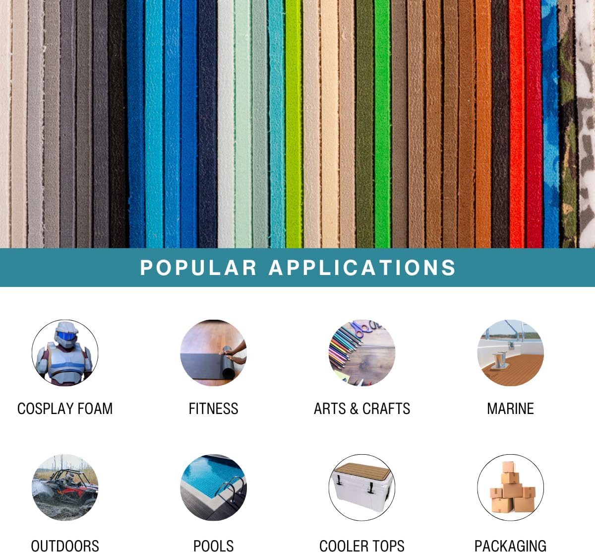 LotusFoam Large 3mm EVA Foam Sheet - 44"x 85" High Density Foam 130 kg/m3 for Cosplay, Costumes, Crafts, Flooring, Outdoor Use - 35 Colors (Deep Blue) - Deep Blue