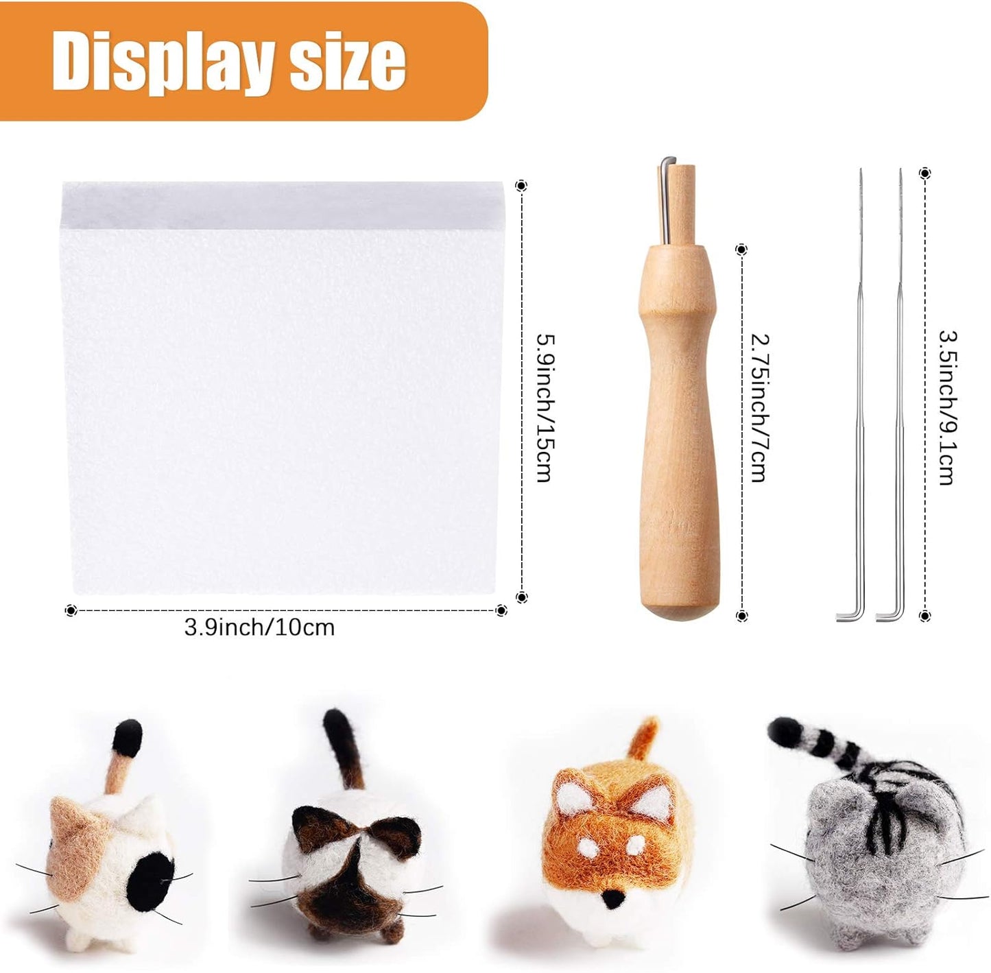 WILLBOND 10Pcs Needle Felting Kit Animals Doll Making Wool Needle Felting Starter Kit with Instruction DIY Handmade for Adult Friends Birthday Gift Home Decoration