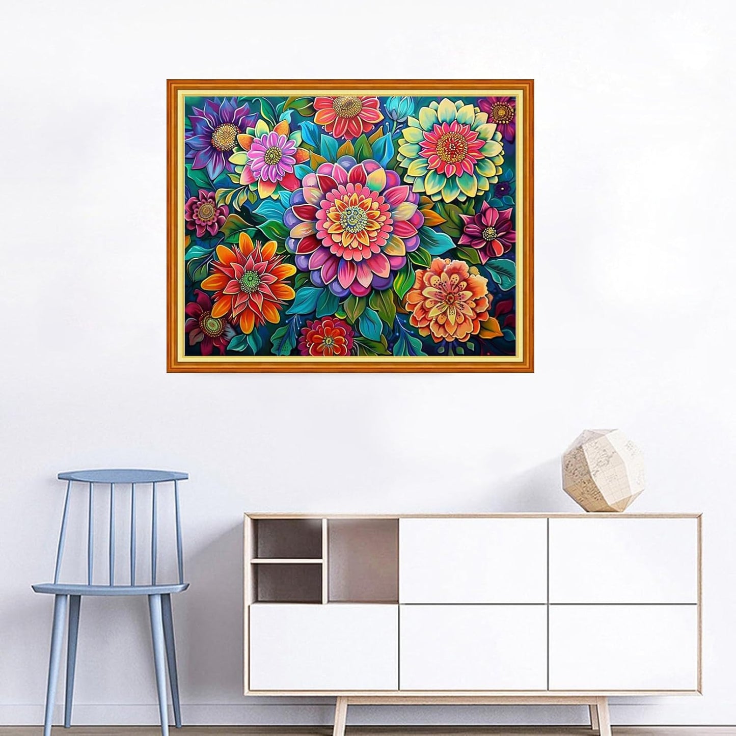 Joyhoor Cross Stitch Kits for Beginners Stamped Cross-Stitch Supplies Needlework preprint Embroidery Kits for Adults DIY Needlepoint Kits Embroidery Patterns 11CT-Magical Flowers 16x20 inchs