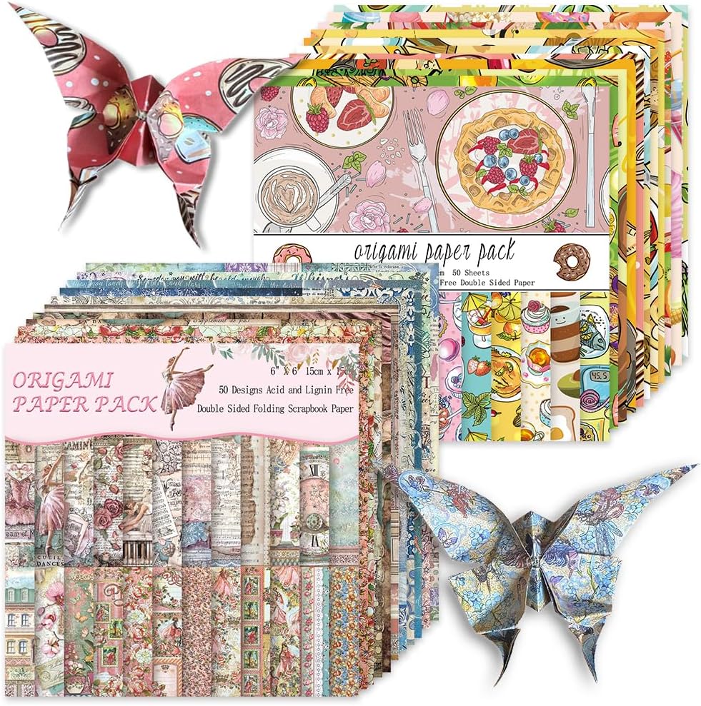 Origami Paper Kit 100 Sheets 70GSM 6 Inch Square Double Sided Color 100 Vivid Solid Colors for Hand Crafts Origami Paper Arts Creativity.Sweet Flower Fairy