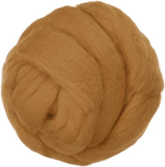 PATIKIL Wool Roving Yarn, 80G/2.82OZ Soft Felting Wool Pure Chunky Roving Yarn Bulk for Needle Felting Knitting Blanket Spinning Weaving DIY Craft, Khaki