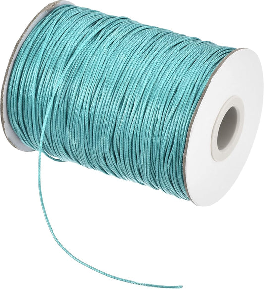 MECCANIXITY Waxed Cord 1mm Waxed Polyester Cord 175 Yard Wax String for Bracelet Making,Necklaces, Beading,Jewelry Making and DIY Crafts(Blue)