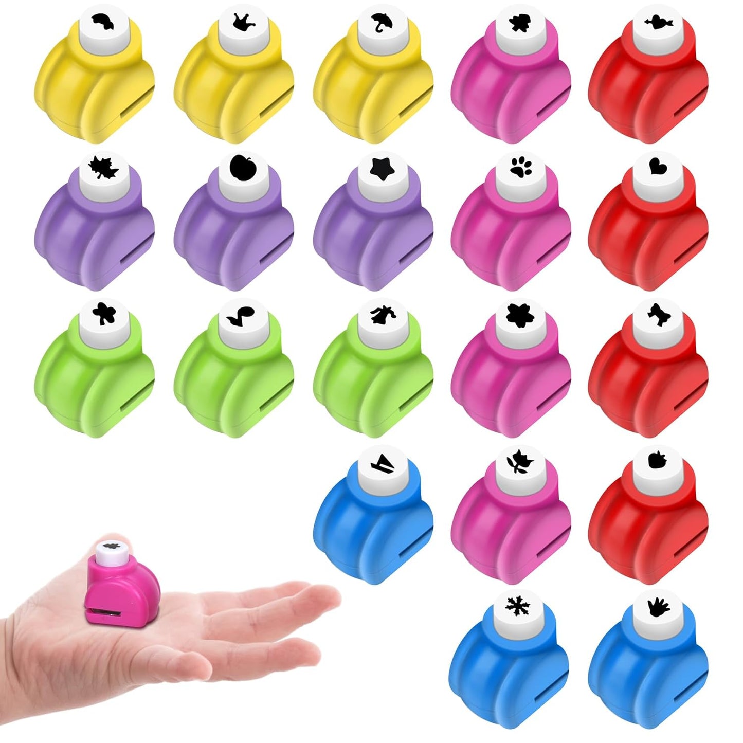 Paper Punches, Punch Craft Set Punches, Hole Punch Shapes Scrapbooking Supplies for Kindergarten Teacher Office Supplies and DIY Arts (Classic Mini 20pcs)