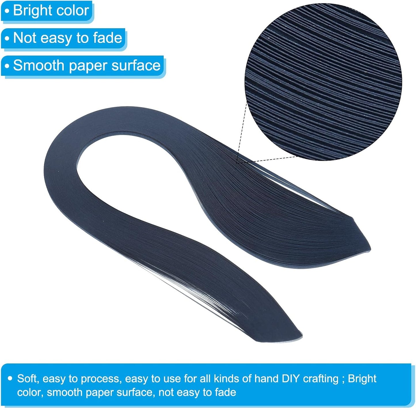PATIKIL 600pcs Quilling Strips Paper 1/8"(3mm) 39cm Origami Paper Quilling Strip for Art DIY Hand Craft Christmas, Navy Blue