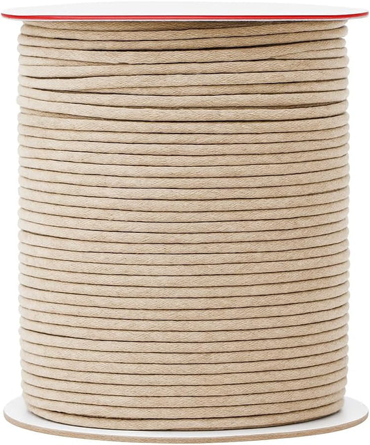 Mandala Crafts 2mm 109 Yards Natural Cotton Waxed Cord for Jewelry Making Bracelet Cord Waxed String - Beading String Thread Jewelry Cords for Necklaces String