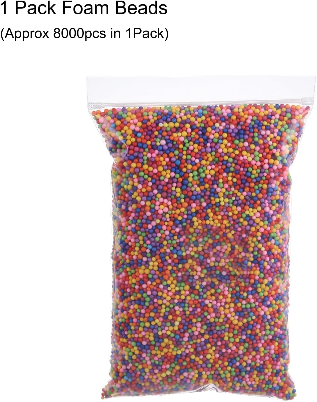 MECCANIXITY Foam Beads Foam Balls 2-3mm for Wedding and Party Decorations, Tiny Packing Balls, Arts DIY Crafts Supplies (Multicolored,1 Pack Approx 8000pcs)