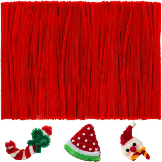 200pcs Pipe Cleaners, Pipe Cleaners for crafts, Craft Supplies Chenille Stems for Art&Craft Christmas DIY projects(12inch*6mm,Red)