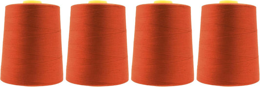 Mandala Crafts 4 Pack of Serger Threads Cones Spools - 20S/2 24000 Yards Polyester Terracotta Threads for Sergers Machine and Overlock Quilting Sewing Machine
