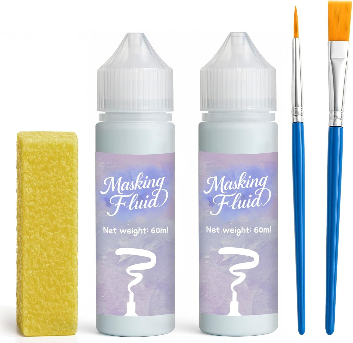 120ml Blue Masking Fluid for Watercolor Painting,Quick-Drying and Easy to Tear,No Residue,Suitable for Watercolor Painting to Prevent Accidental Staining,and Liquid Masking for Art Projects