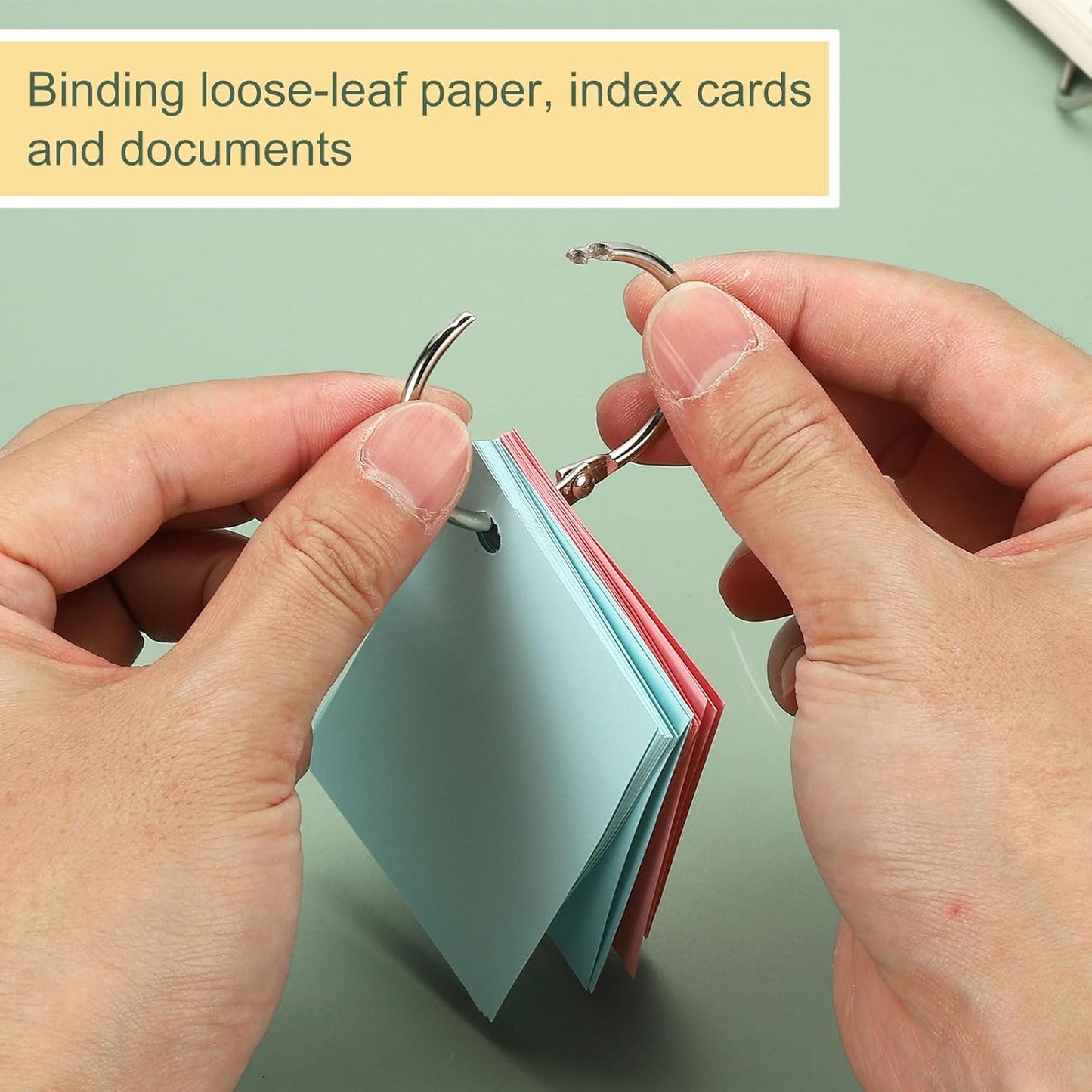 PATIKIL 1" x 1.18" Loose Leaf Binder Rings, 30 Pcs Metal Book Rings Nickel Keychain Ring for Paper Index Cards Flash Card Notebook Rings Office Home Book Binder, Silver